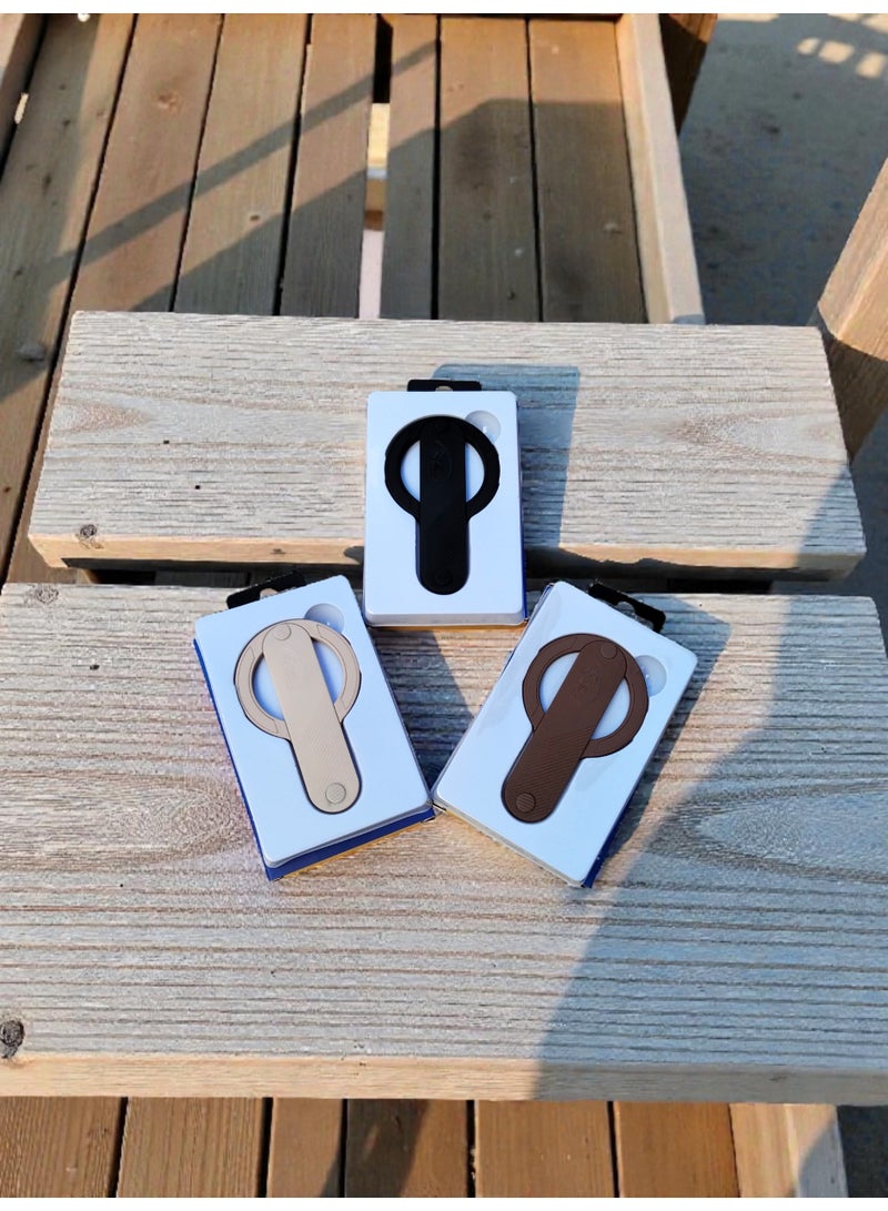 PAST WORLD Magnetic iPhone grip compatible with MagSafe, versatile, with a sleek and practical cream design. - Image 2